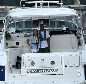 Marina with boats and docks